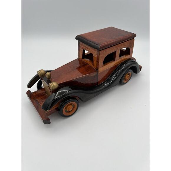 VTG Wooden Classic Car Model Handmade High Quality Home Decor Collectible - Picture 1 of 6